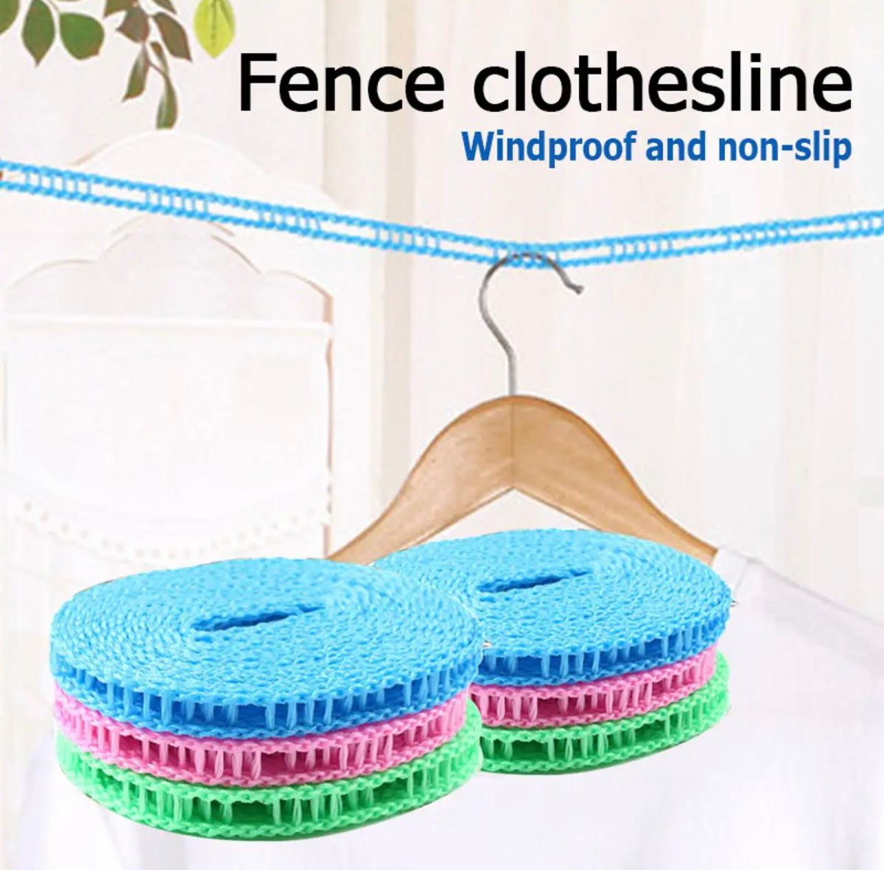 3 Piece Wind Proof Non Slip Nylon Hanging Drying Rope Clothes washing line with full size of 5 Meters in Rs 999