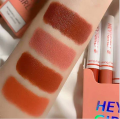 Imported Set of 4 HEY GIRL Matte Smoke Tube Lipsticks