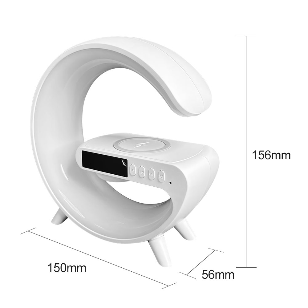 Imported G Shaped RGB Light Table Lamp Bluetooth Speaker With Wireless Charger