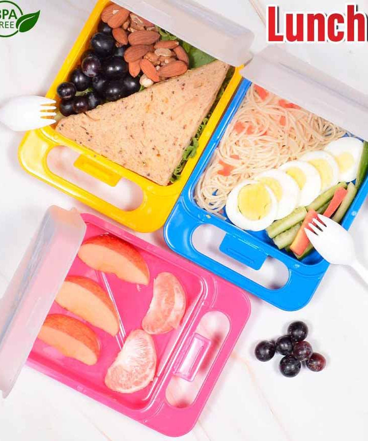 Buy 1 Get 2 Free Offer Lunch Box in New Fashionable Trendy Sandwich Design 3 Pcs