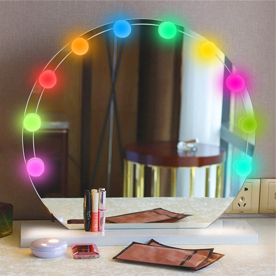 Imported RGB latest Makeup Vanity Adjustable trendy Mirror Light with adhesive tape and RGB remote control in Rs 1999