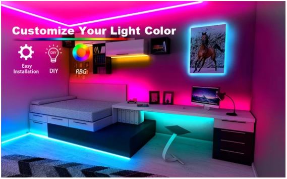 RGB 300 Color Led Strip Lights with Remote & Power Supply