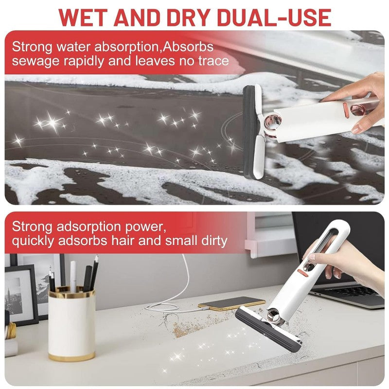 Portable & Foldable Self Squeeze Mop with Super Absorbent Cleaning Foam