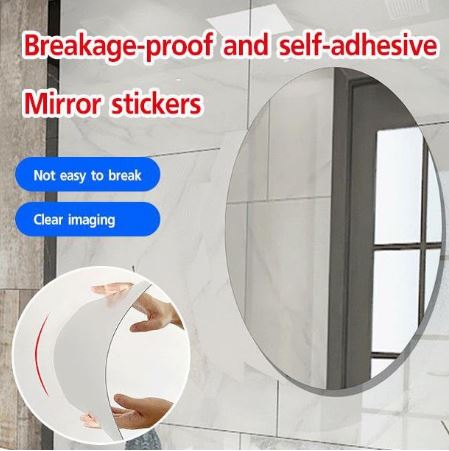 FlexibleSelf Adhesive Oval Shape Mirror Sticker (3  Pieces)