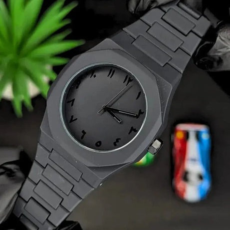 Arabic Aura Watch – Elegant Black Wristwatch with Arabic Numerals in Just Rs 1399