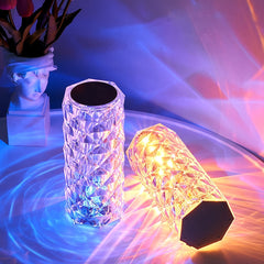 USB Rechargeable Crystal Rose Diamond Touch Lamp LED With RGB 16 Colors and Remote In just Rs 1499