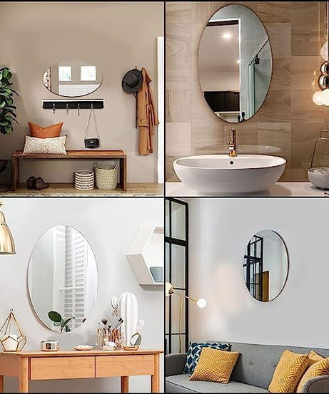 FlexibleSelf Adhesive Oval Shape Mirror Sticker (3  Pieces)