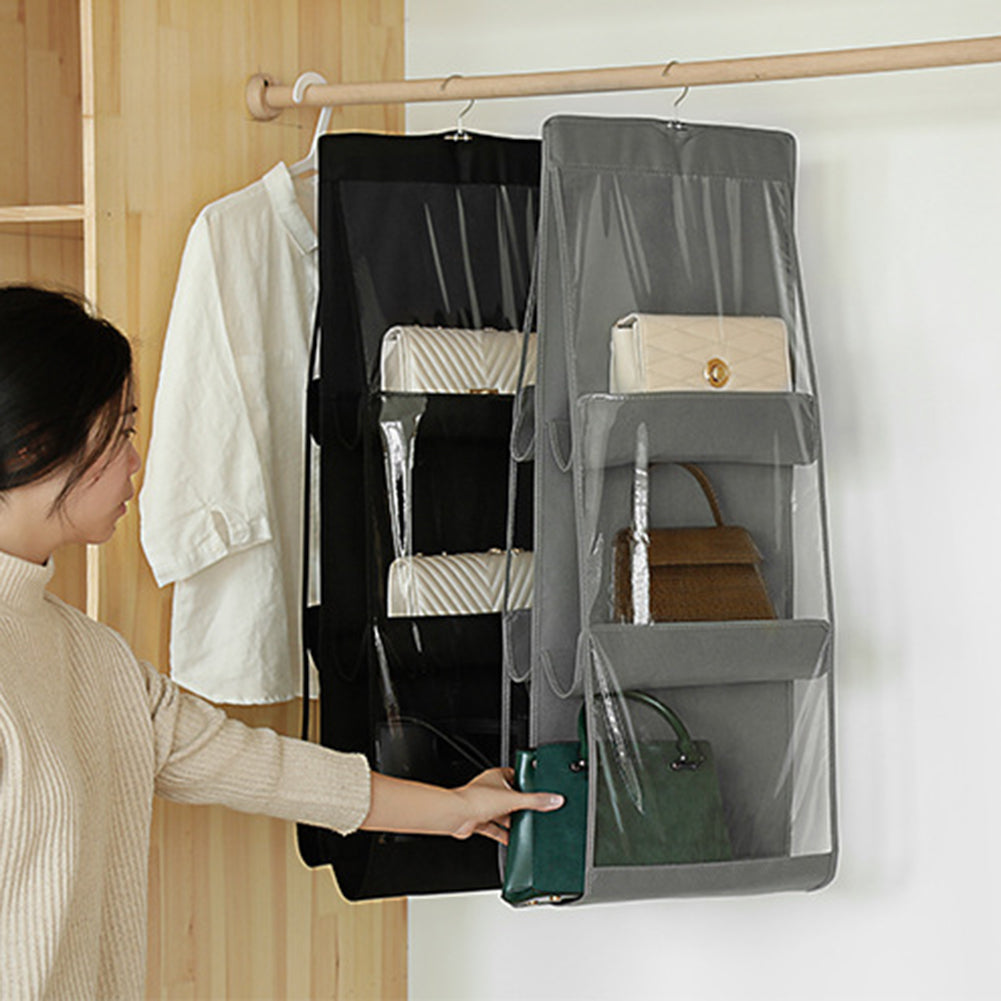 Buy 1 Get 1 Free Handbag Storage Hanging Purse Organizer with 6 Large Easy Access Pockets in Rs 999