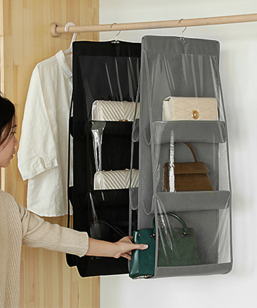 Buy 1 Get 1 Free Handbag Storage Hanging Purse Organizer with 6 Large Easy Access Pockets in Rs 1299