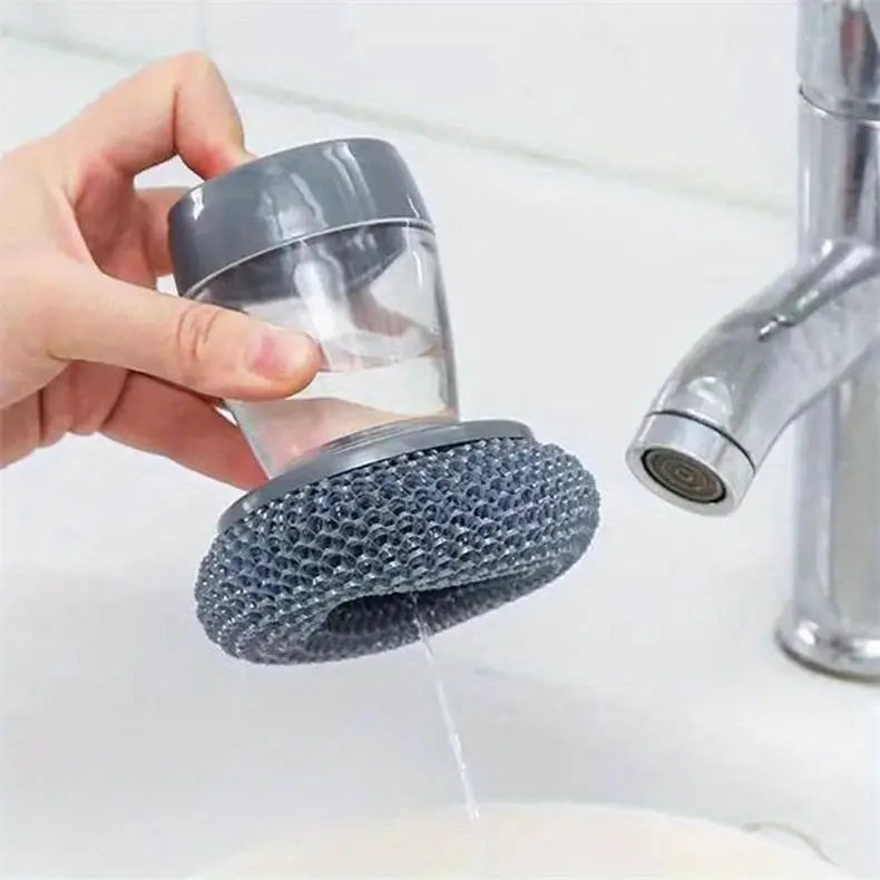 (Buy 1 Get 1 Free) 2 Piece Kitchen Cleaning Dish Brush Scrubber with Soap Dispenser