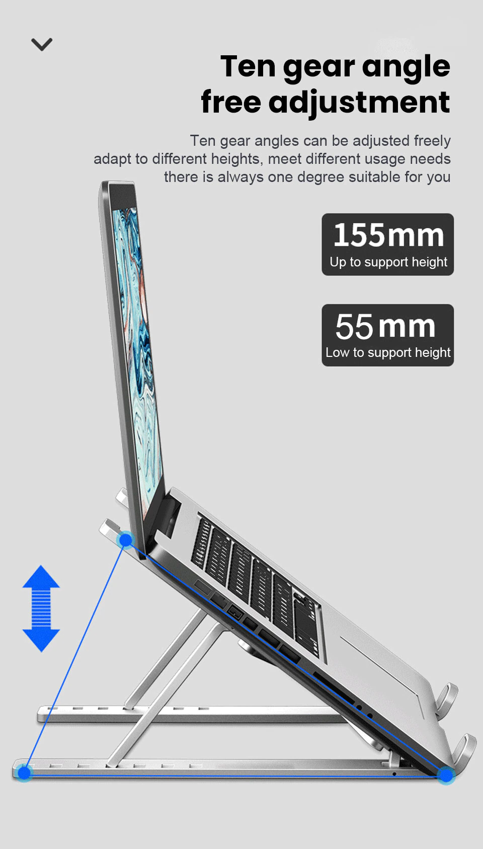 Laptop & Tablet Stand Non-slip ABS Adjustable Foldable Holder