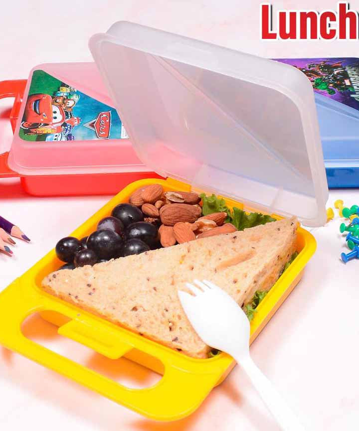 Buy 1 Get 2 Free Offer Lunch Box in New Fashionable Trendy Sandwich Design 3 Pcs