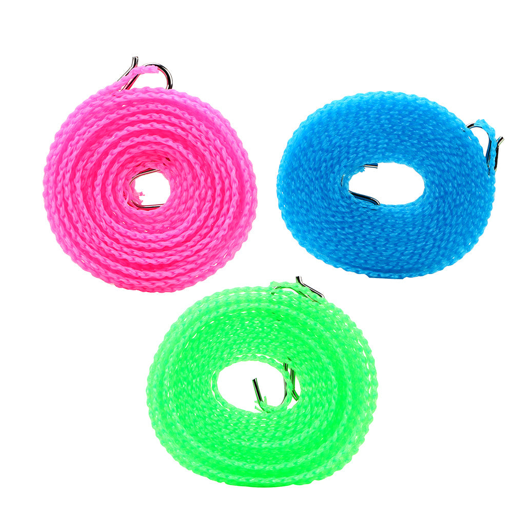 Buy 3 Get 3 Free Offer 6 Pcs Wind Proof Non Slip Nylon Hanging Drying Rope Clothes washing line with full size of 5 Meters in Rs 999 - 6 Pcs