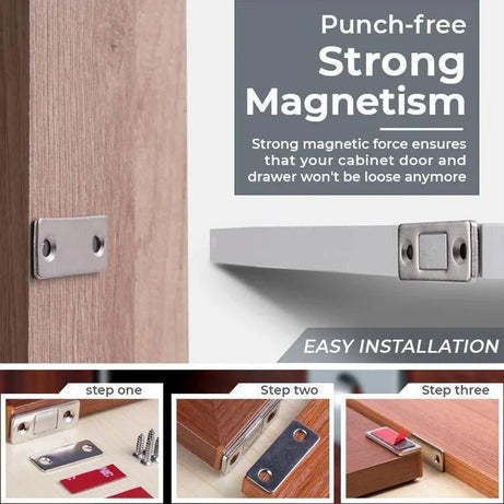 (Pack of 5 Set) Strong Door Closer Magnetic Door Catch Latch Door Magnet for Furniture Cabinet Cupboard with Screws