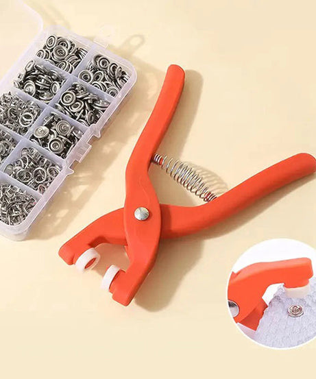 Mega Sale Offer - Imported Metal Snap Button Set with Hand Pressure Plier Button Press Tool Rs 799