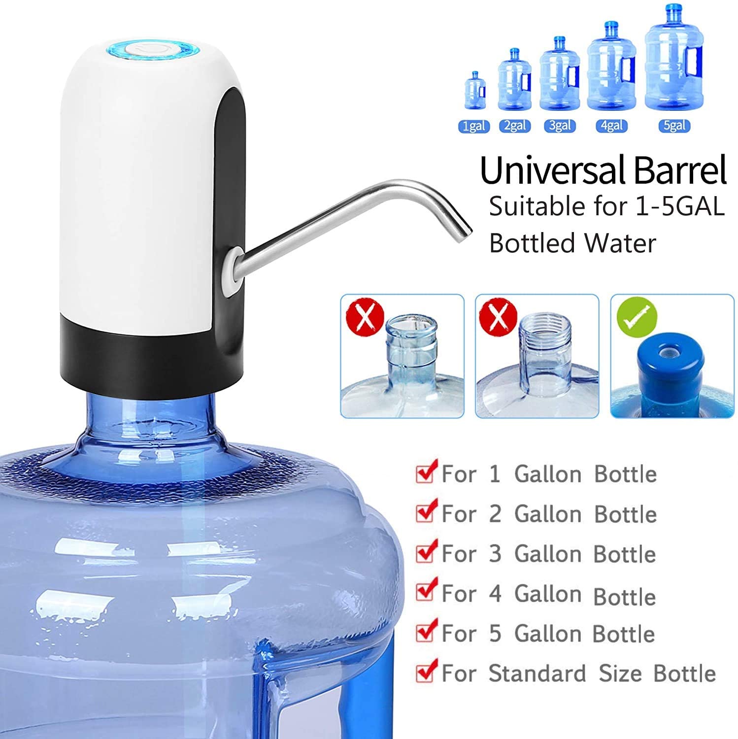 Electric Water Pump Dispenser with USB Auto Charging