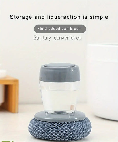 (Buy 1 Get 1 Free) 2 Piece Kitchen Cleaning Dish Brush Scrubber with Soap Dispenser