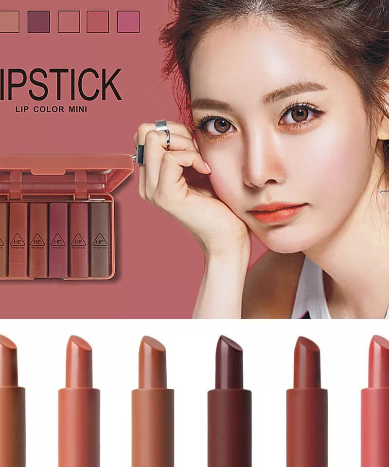 PUMPKIN COLOR MATTE LONG-LASTING LIPSTICK SET 6 Pcs Pack Rs 899