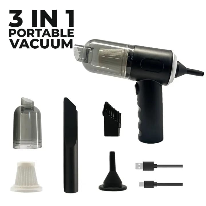 3-in-1 Rechargeable Vacuum Cleaner and Blower - Cleans up every corner of your Home and Car