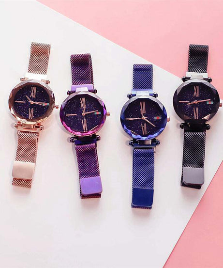 Bundle of 3 ladies Luxury Starry Sky Magnet Wrist Watches