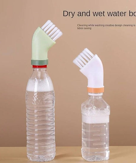 (Pack of 2) Multi-use Wet & Dry Cleaning Brush Can Be Connected to Mineral Water Bottle for Home and Office Use