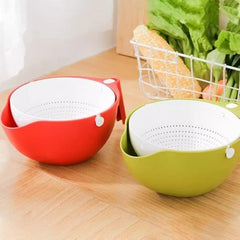 Double Layer Fruit Vegetable Washing Bowl Household Kitchen Sink Rotatable Drainer for Kitchen