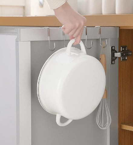 Buy 1 Get 1 Free Heavy Duty Stainless Steel Door Drawer Cabinet Hook For Hanging Clothes Towel Bags and Sundries (2 Pcs)
