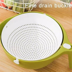 Double Layer Fruit Vegetable Washing Bowl Household Kitchen Sink Rotatable Drainer for Kitchen