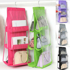 Buy 1 Get 1 Free Handbag Storage Hanging Purse Organizer with 6 Large Easy Access Pockets in Rs 999