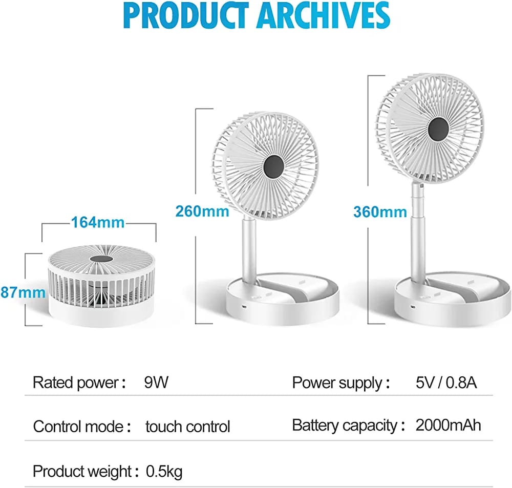 Imported Portable Rechargeable Folding Fan Rs 3799