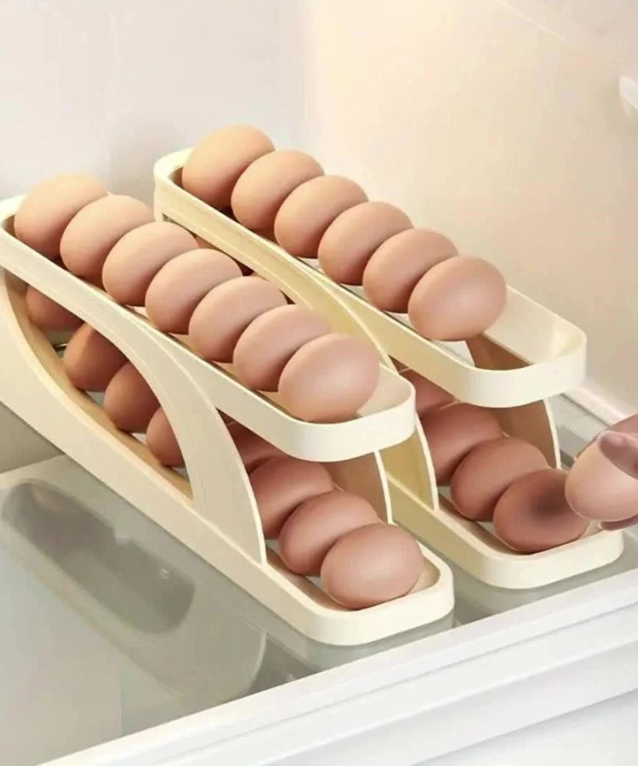 Trending Egg Holder Dispensers With Automatically Rolling and Space Saving Egg Tray For Refrigerator and Kitchen in Just Rs 1199