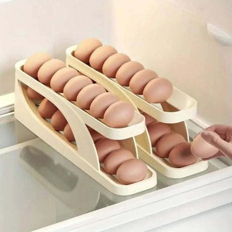 Trending Egg Holder Dispensers With Automatically Rolling and Space Saving Egg Tray For Refrigerator and Kitchen in Just Rs 1199