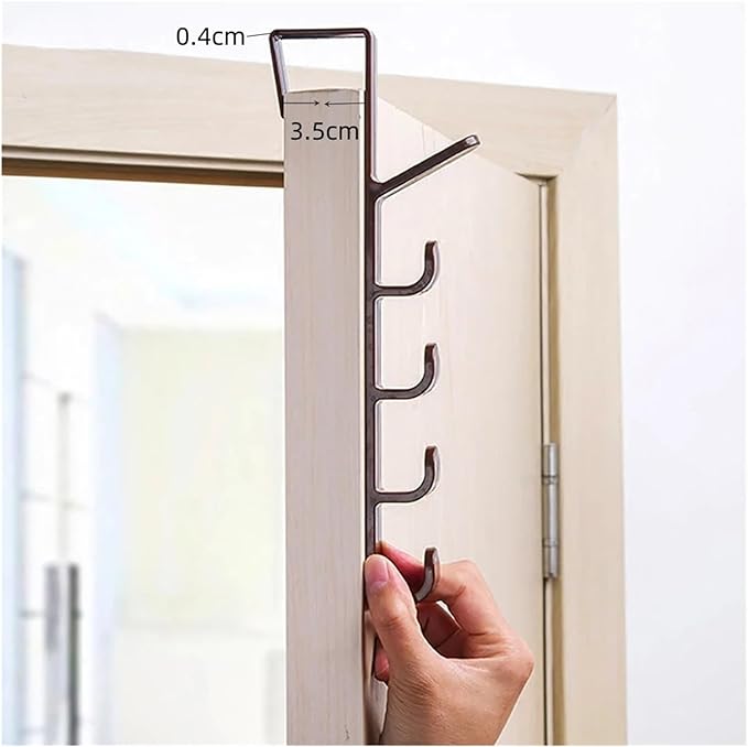 (Pack of 2) Portable Multi-functional 5 Hooks Hanger with Wardrobe Coat For Hang Towel Kitchen Bathroom Door Back