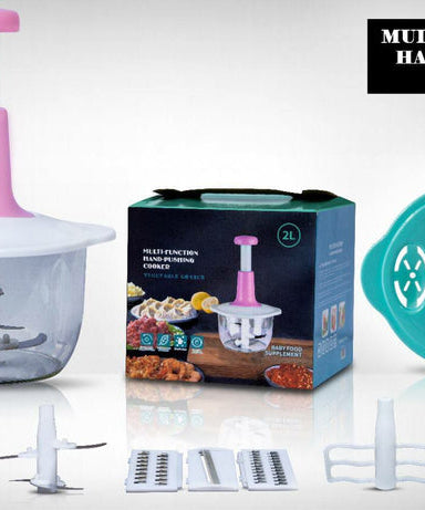 Multi-Function Hand Push Chopper with 4-Blades, Beater, Slicer Shredder &amp; Grater in Just Rs 1999 with FREE DELIVERY
