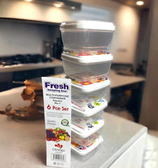 Fresh Keeping Box – Multi-Purpose Container Square No.1 (6 Pcs Set) in Just Rs 999