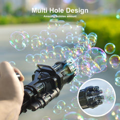 New Kids Automatic Gatling Bubble Toys Summer Soap Water