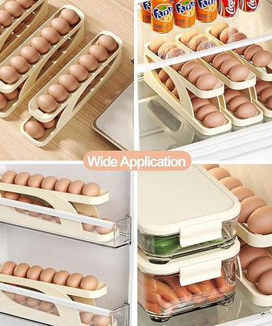 Trending Egg Holder Dispensers With Automatically Rolling and Space Saving Egg Tray For Refrigerator and Kitchen in Just Rs 1199