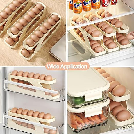 Trending Egg Holder Dispensers With Automatically Rolling and Space Saving Egg Tray For Refrigerator and Kitchen in Just Rs 1199