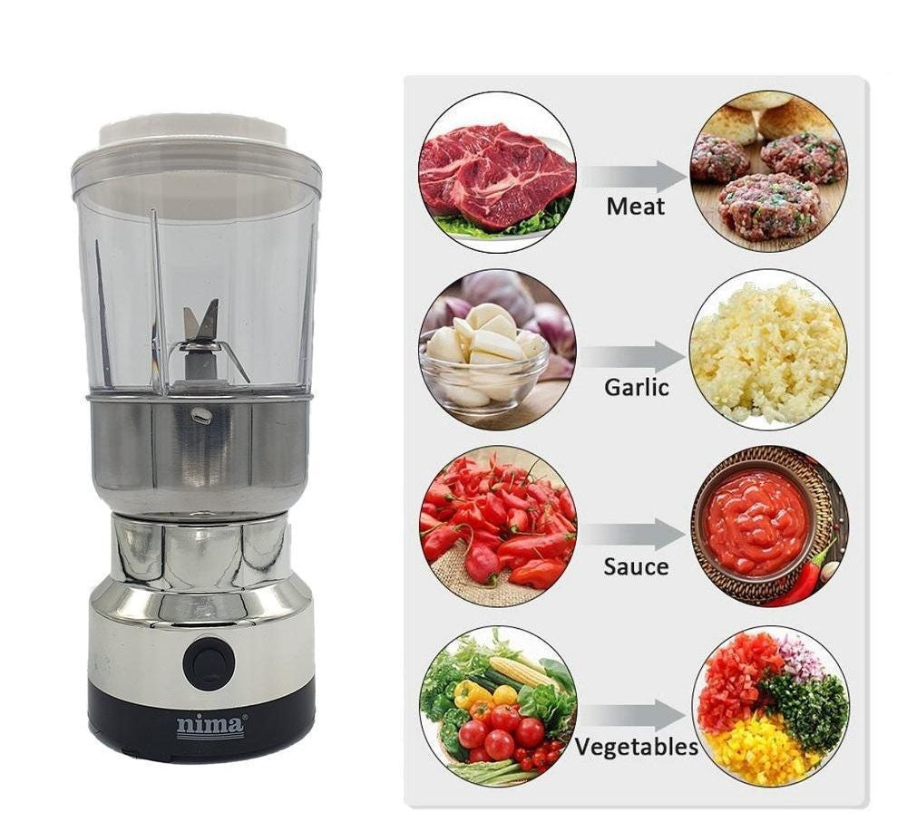 Nima 2 in 1 Electric Grinder & Juicer for A-Z Dry Spice – Silver Nima 2 in 1 Electric Grinder & Juicer for A-Z Dry Spice 2999