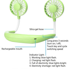 Hanging Neck Fan Dual Rechargeable Cooling