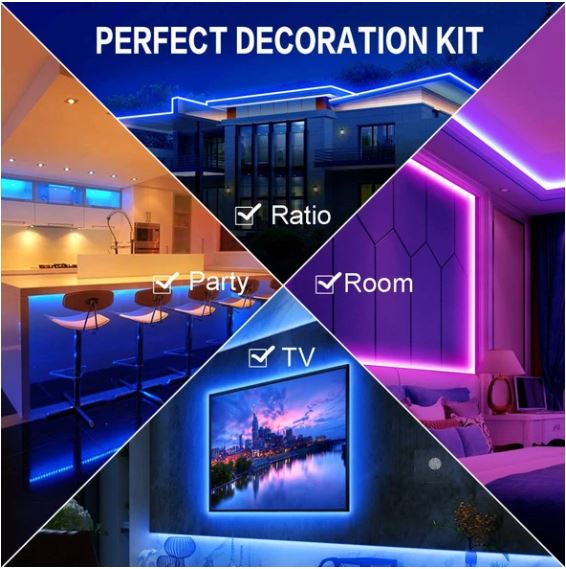 RGB 300 Color Led Strip Lights with Remote & Power Supply