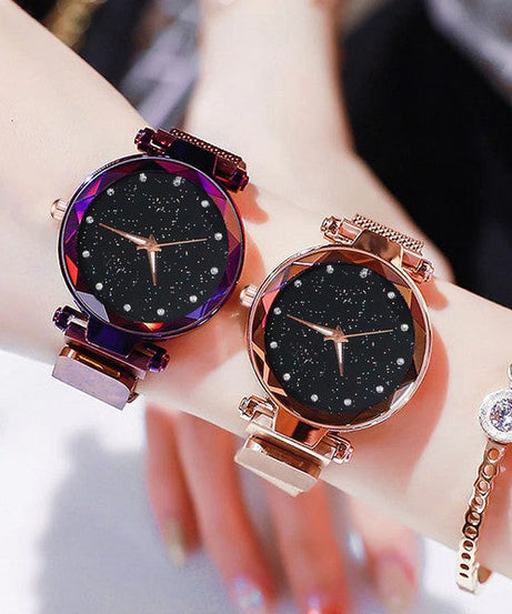 Bundle of 3 ladies Luxury Starry Sky Magnet Wrist Watches