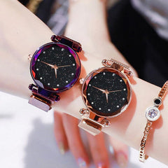 Imported bundle of 3 ladies luxury starry sky magnet wrist watches Rs 999