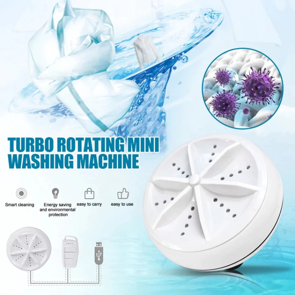 PORTABLE USB ULTRASONIC TURBINE LAUNDRY WASHING MACHINE