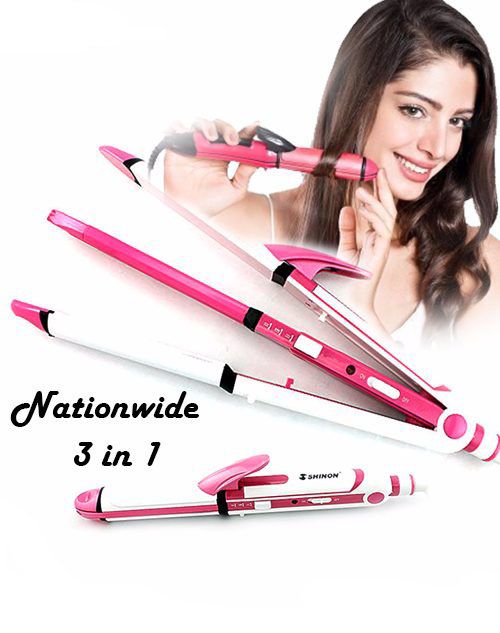 SHINON SH-8088 3in1 straightener crimple and roller