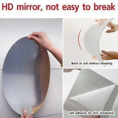 Buy 1 Get 1 Free Offer - Shatterproof, Flexible, Stylish and Self Adhesive Oval Shape Mirror Sticker (2 Pcs)