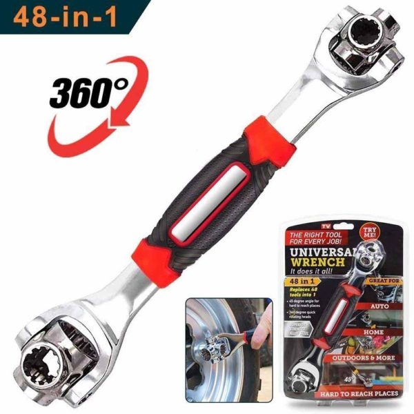 48-In-1 360 Degree Socket Tiger Wrench Spline Bolts Universal Car Repair Tools