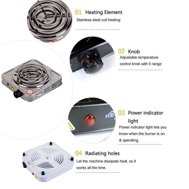 Mega sale offer - Imported Multifunctional Portable Mini Electric Heater Stove with Adjustable Temperatures & Hot Round Countertop Burner in Rs 2300 only