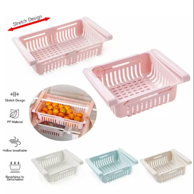 Buy 2 get 2 free Adjustable Fridge Storage Basket Racks & Sliding Tray 4 Pcs in Just Rs 1199