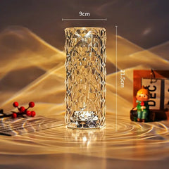 USB Rechargeable Crystal Rose Diamond Touch Lamp LED With RGB 16 Colors and Remote In just Rs 1499